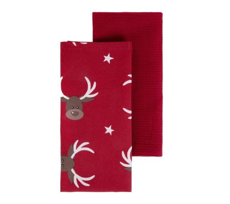 Набор кухонных полотенец Homla REINDEER 45x65 см 2 шт Принт, фото Набор кухонных полотенец Homla REINDEER 45x65 см 2 шт Принт