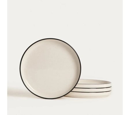 Набір десертних тарілок Homla AZRA 20 см 4 шт Бежевий