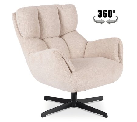 Крісло м'яке поворотне Mebel Elit REAL Кремовий