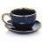 Чашка с блюдцем Duka Celestial 200 мл | Темно-синий / Золотой принт 2220765 фото - 2