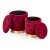 Комплект пуфов Halmar Polly 2 шт Бордовый V-CH-POLLY-PUFA-BORDOWY фото - 3