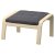 IKEA Кресло-качалка с подставкой POANG Темно-серый (ИКЕА ПОАНГ) 69502075 фото - 7