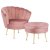 Крісло м'яке з підставкою Mebel Elit GRAND Welur Рожевий ME.GRAND/R/V/FW