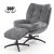 Кресло мягкое поворотное с подставкой Halmar PESTO Пепельный V-CH-PESTO-FOT-POPIELATY