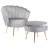 Крісло м'яке з підставкою Mebel Elit GRAND Welur Сірий ME.GRAND/P/V/FW